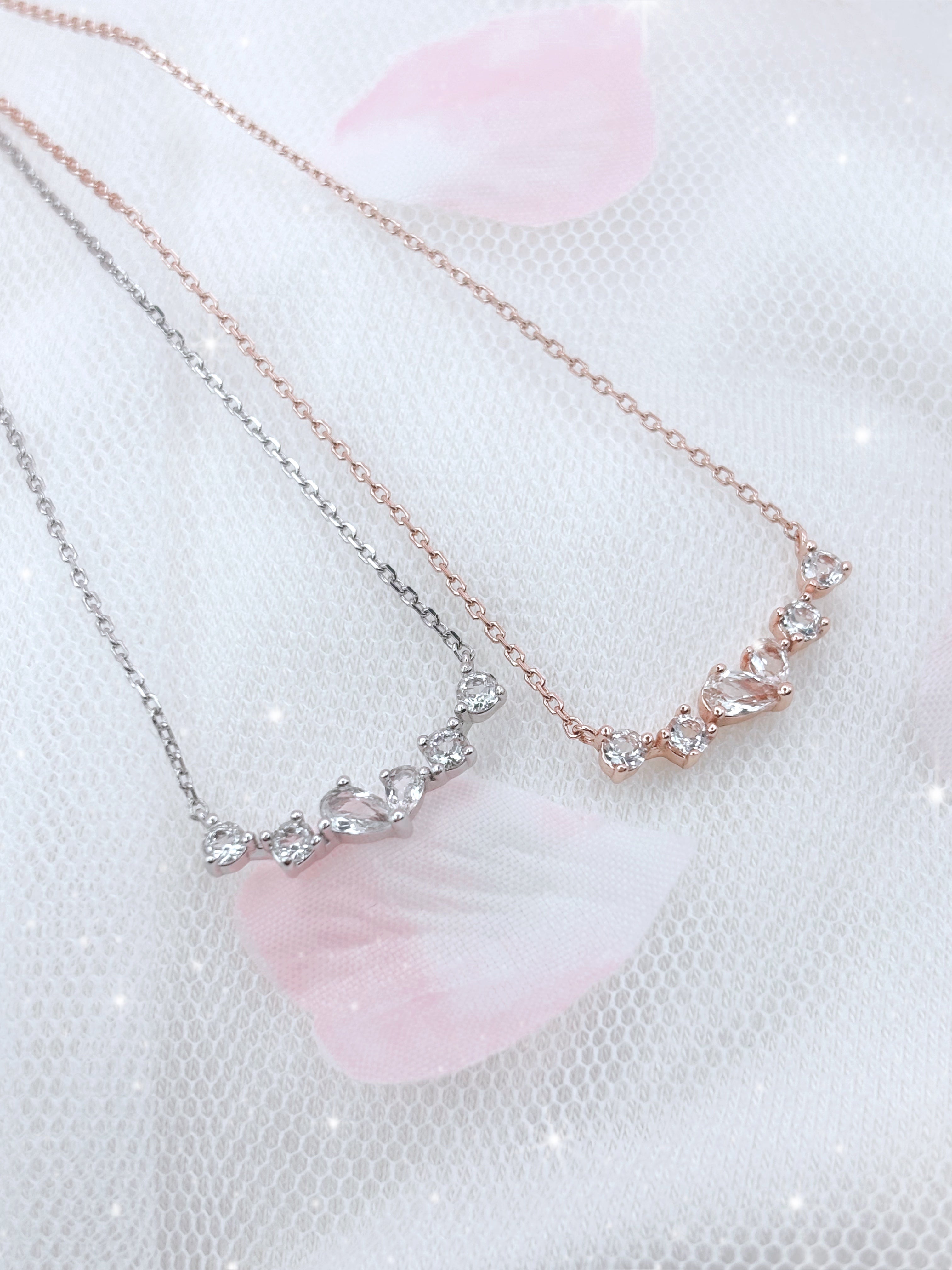 Twinkling Heart Necklace- Silver