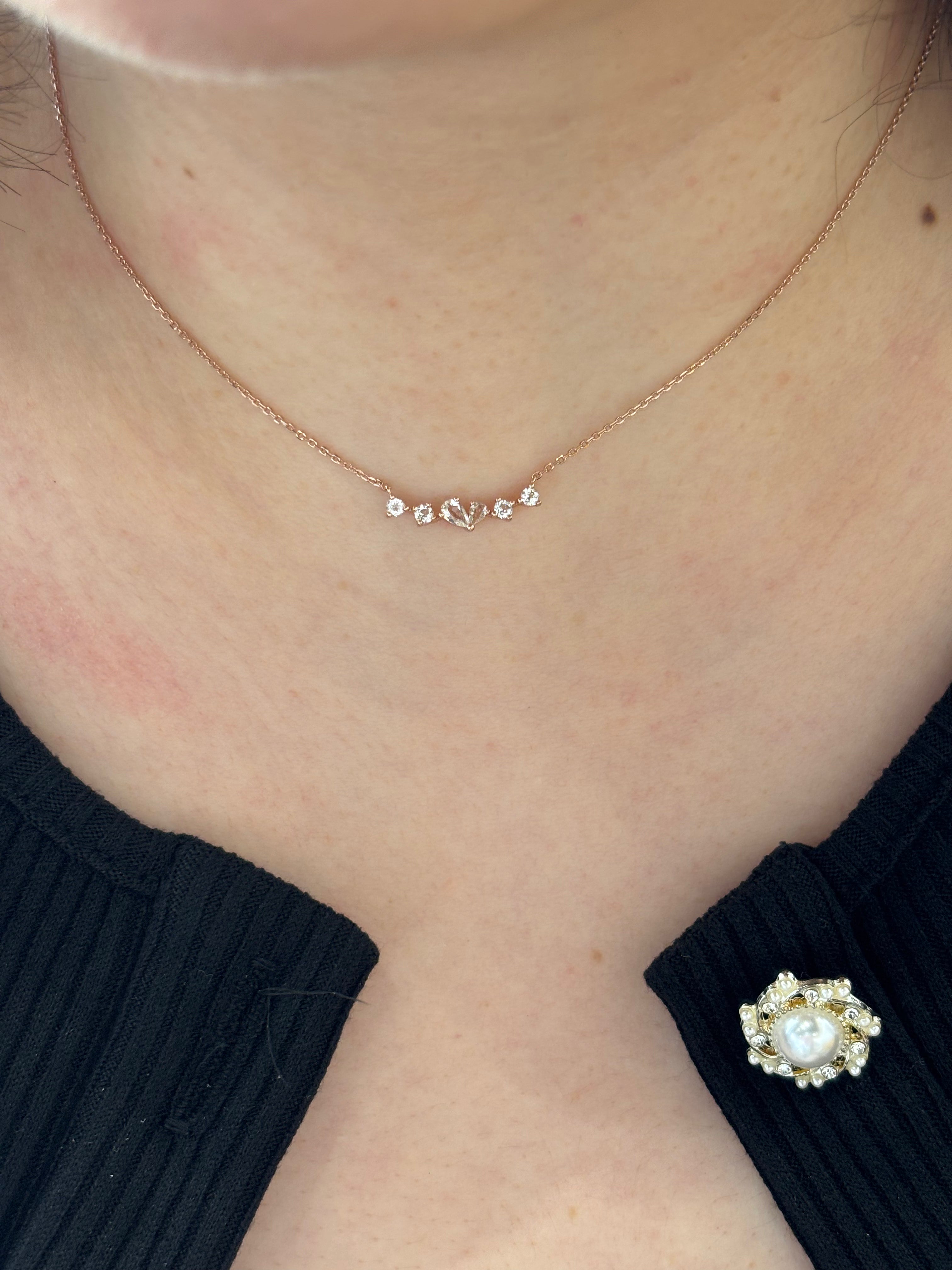 Twinkling Heart Necklace- Rose Gold