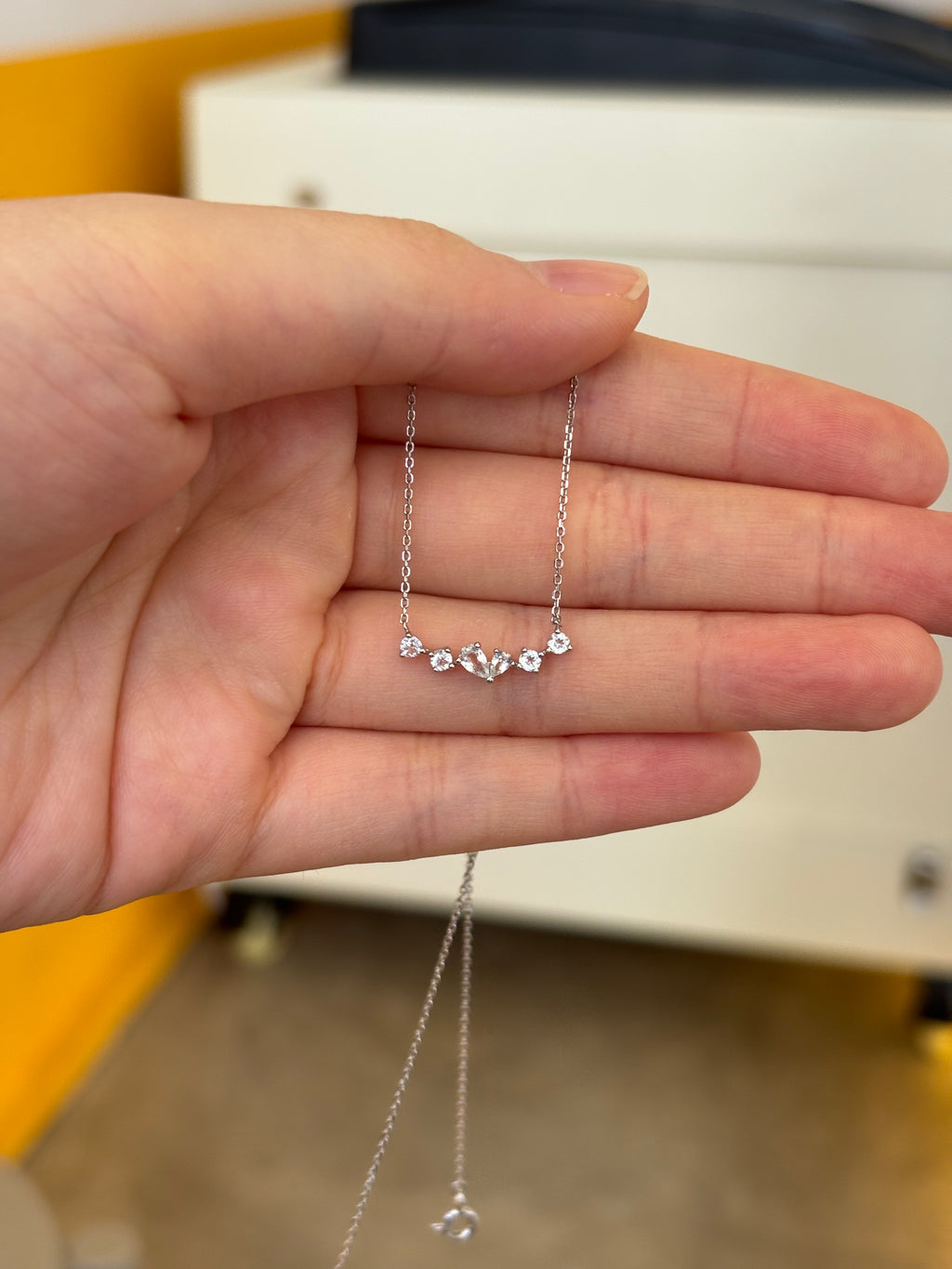 Twinkling Heart Necklace- Silver