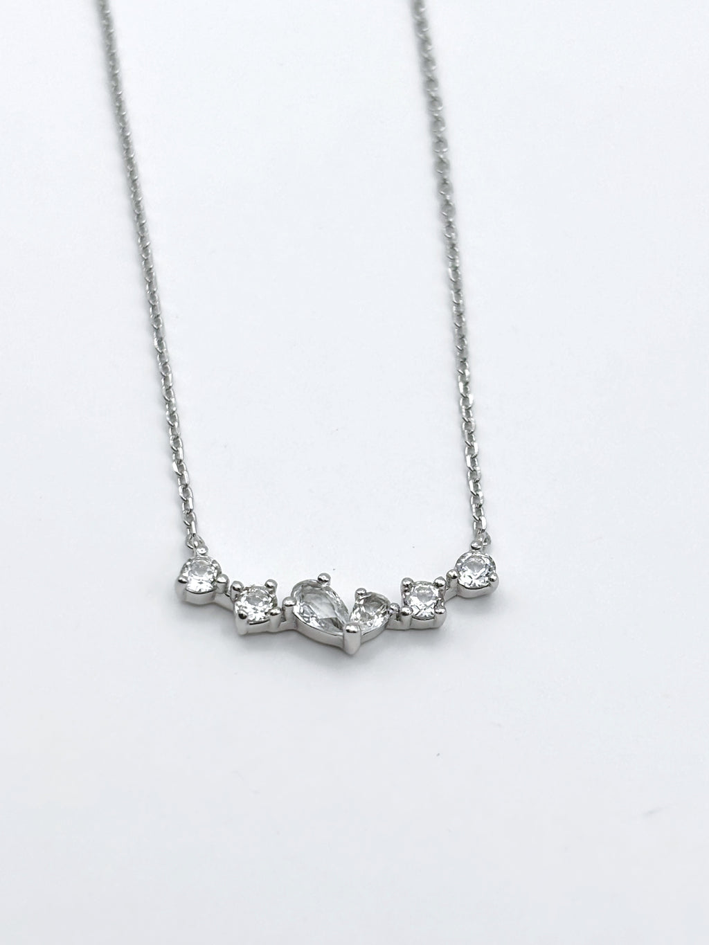 Twinkling Heart Necklace- Silver