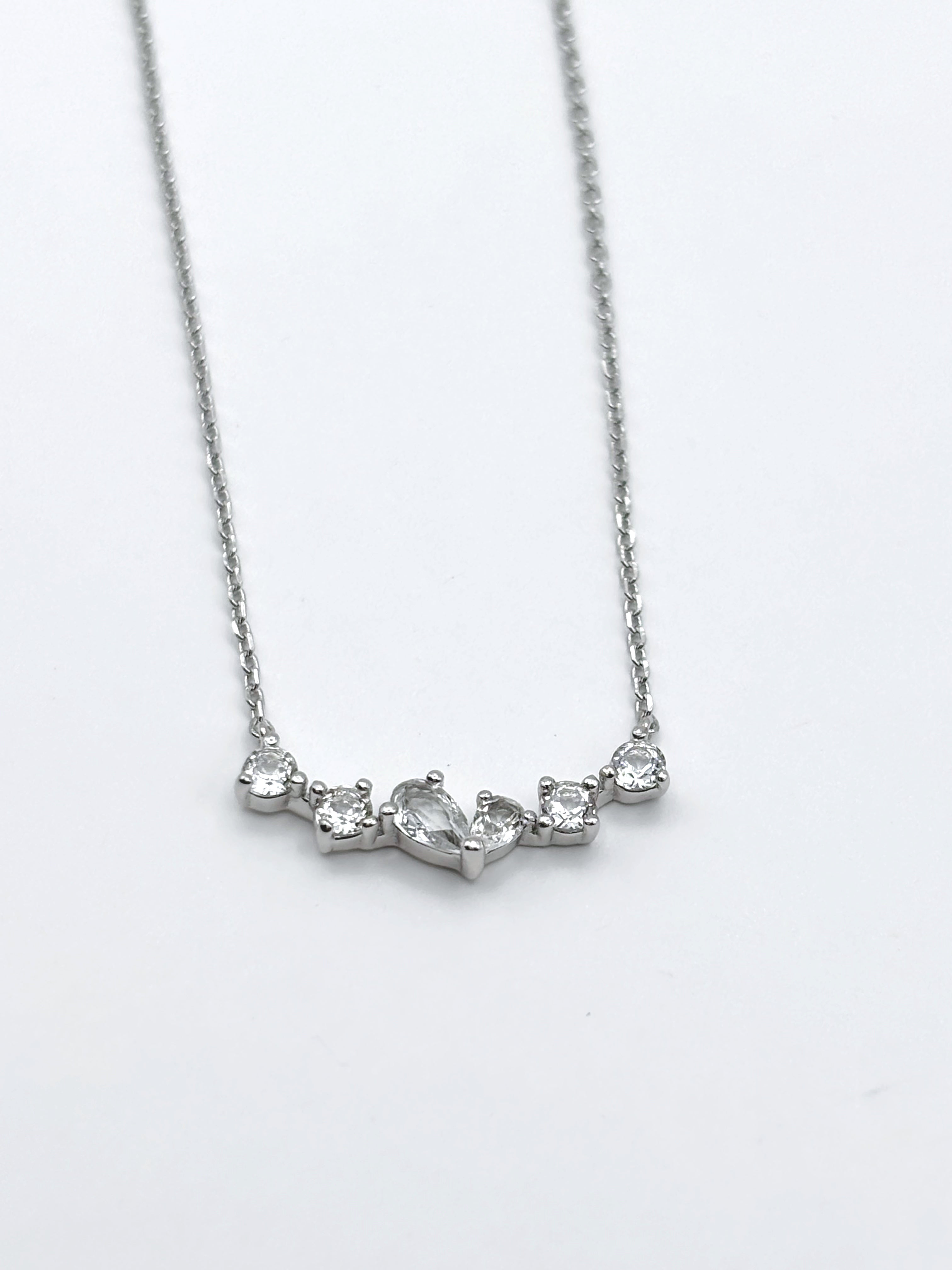 Twinkling Heart Necklace- Silver