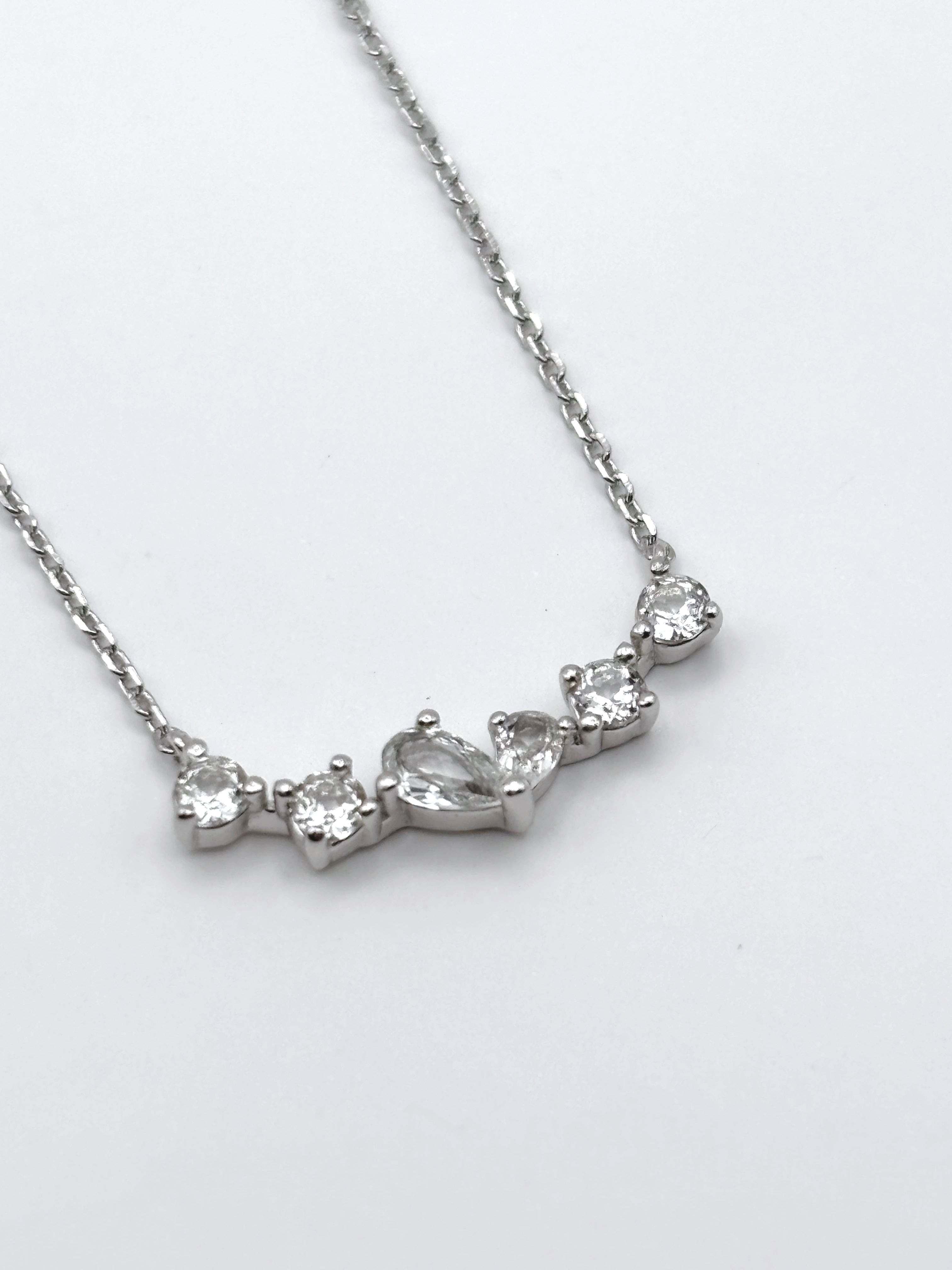 Twinkling Heart Necklace- Silver