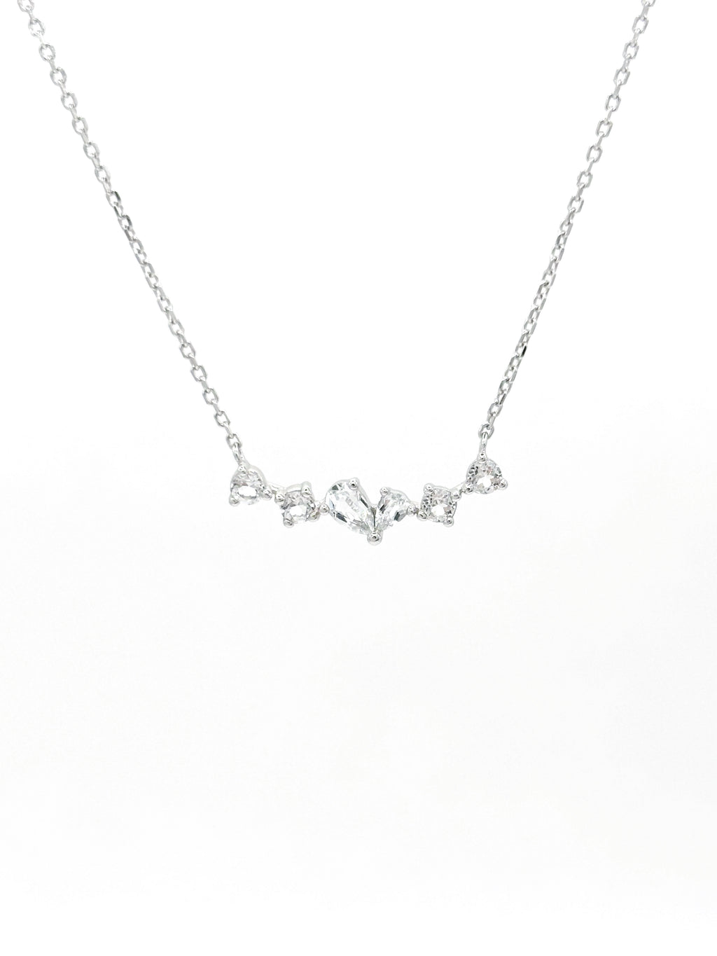 Twinkling Heart Necklace- Silver